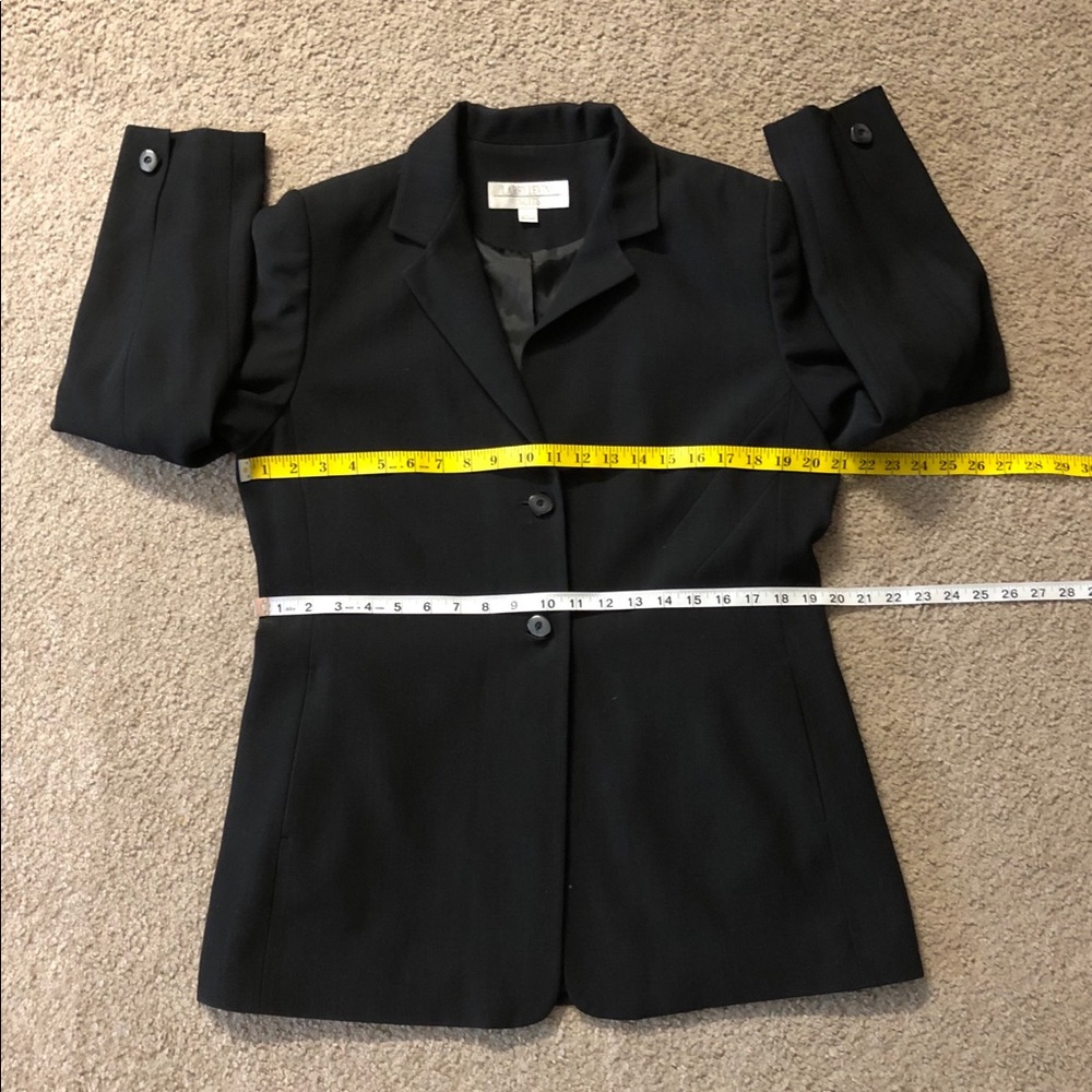 🎷Larry Levine Suits Blazer Sz 14🌹Black Officially Classic🦋Chic Buttons - Picture 5 of 10